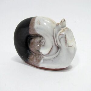 Shanagarry 2inch Black, Tan and White Pottery Snail Made in Ireland